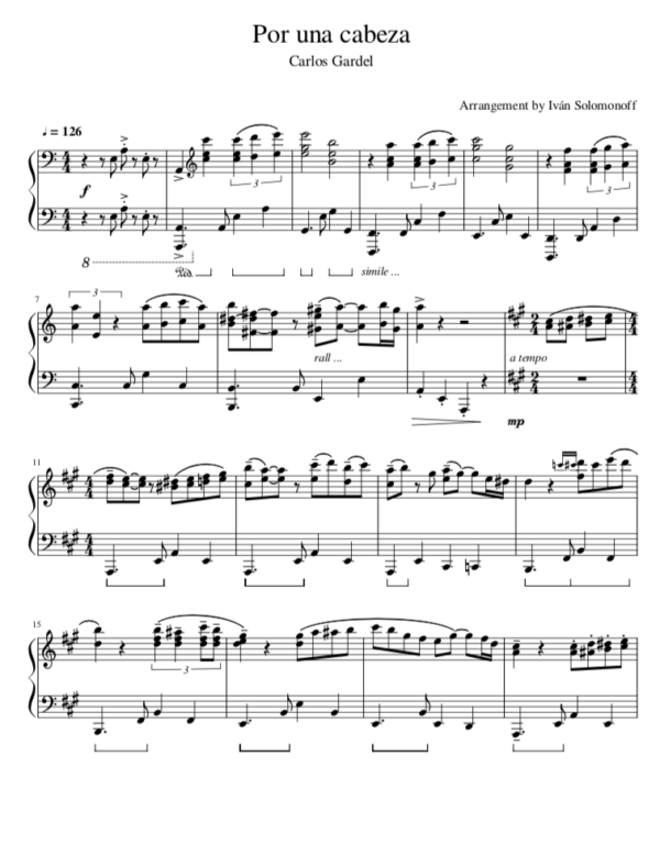 Por una cabeza (Carlos Gardel)